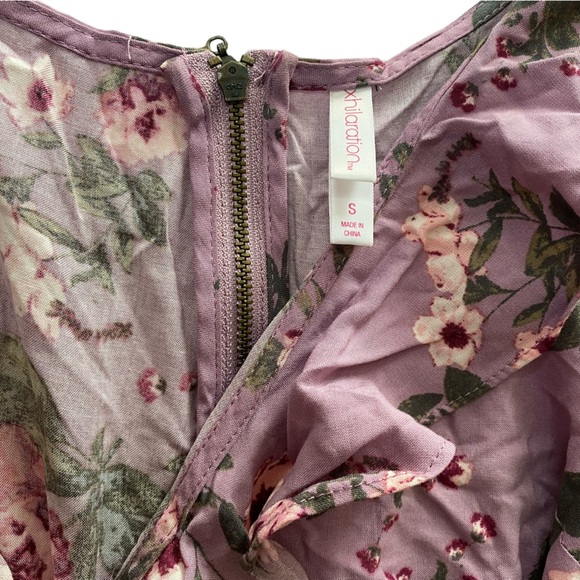 Xhilaration Lavender Floral Ruffled Babydoll Dress Preppy Collar Hem Size Small - Picture 12 of 12